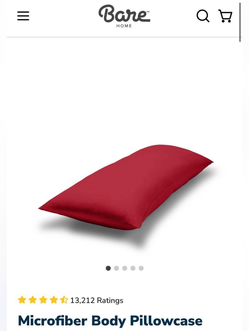 Microfiber Body Pillowcase in Red